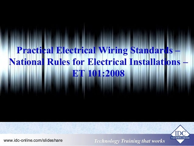 Etci National Rules For Electrical Installations Requirements