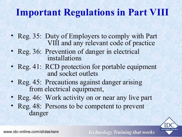 National rules for electrical installations