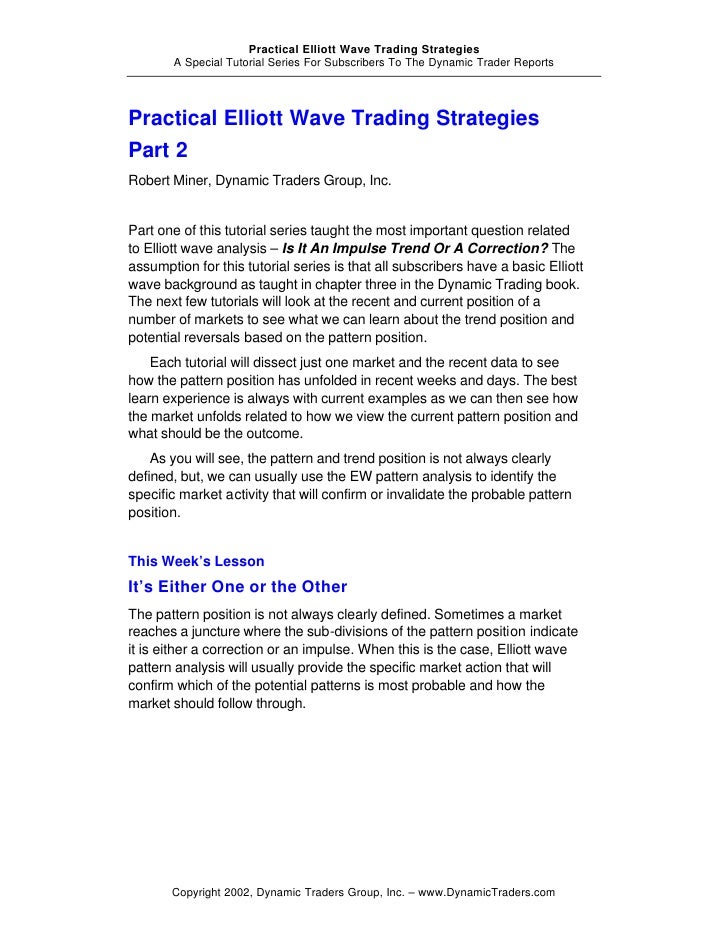 Practical elliott wave trading strategies part 2