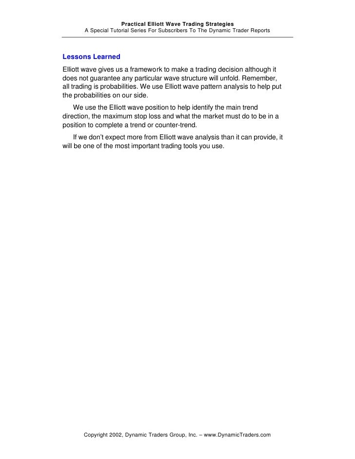 Practical elliott wave trading strategies pdf
