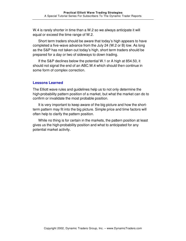 Practical elliott wave trading strategies pdf