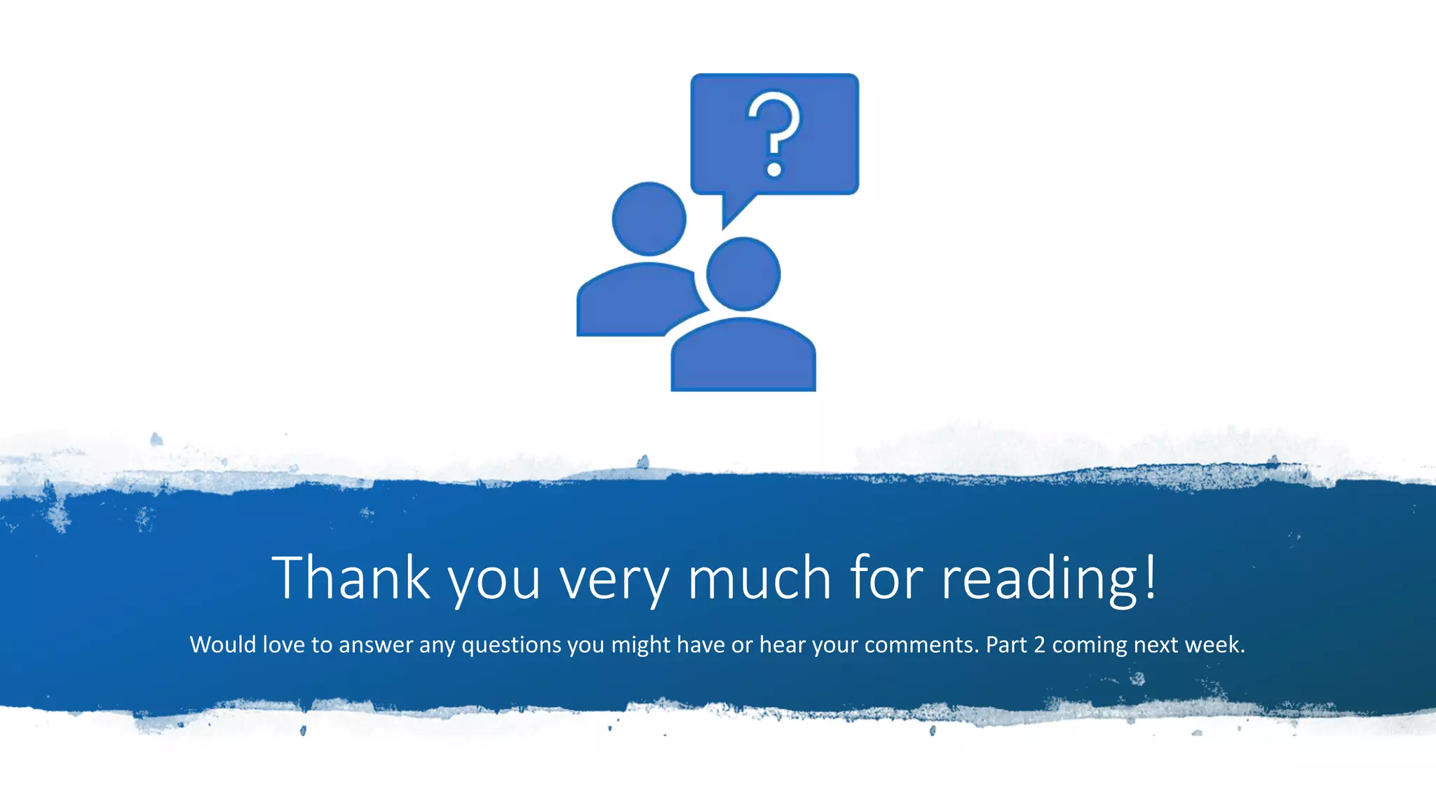 Thank you very much for reading!
Would love to answer any questions you might have or hear your comments. Part 2 coming next week.
 