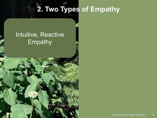 cc by-nc-nd Indi Young, Aug-2013 5
Intuitive, Reactive
Empathy
2. Two Types of Empathy
 