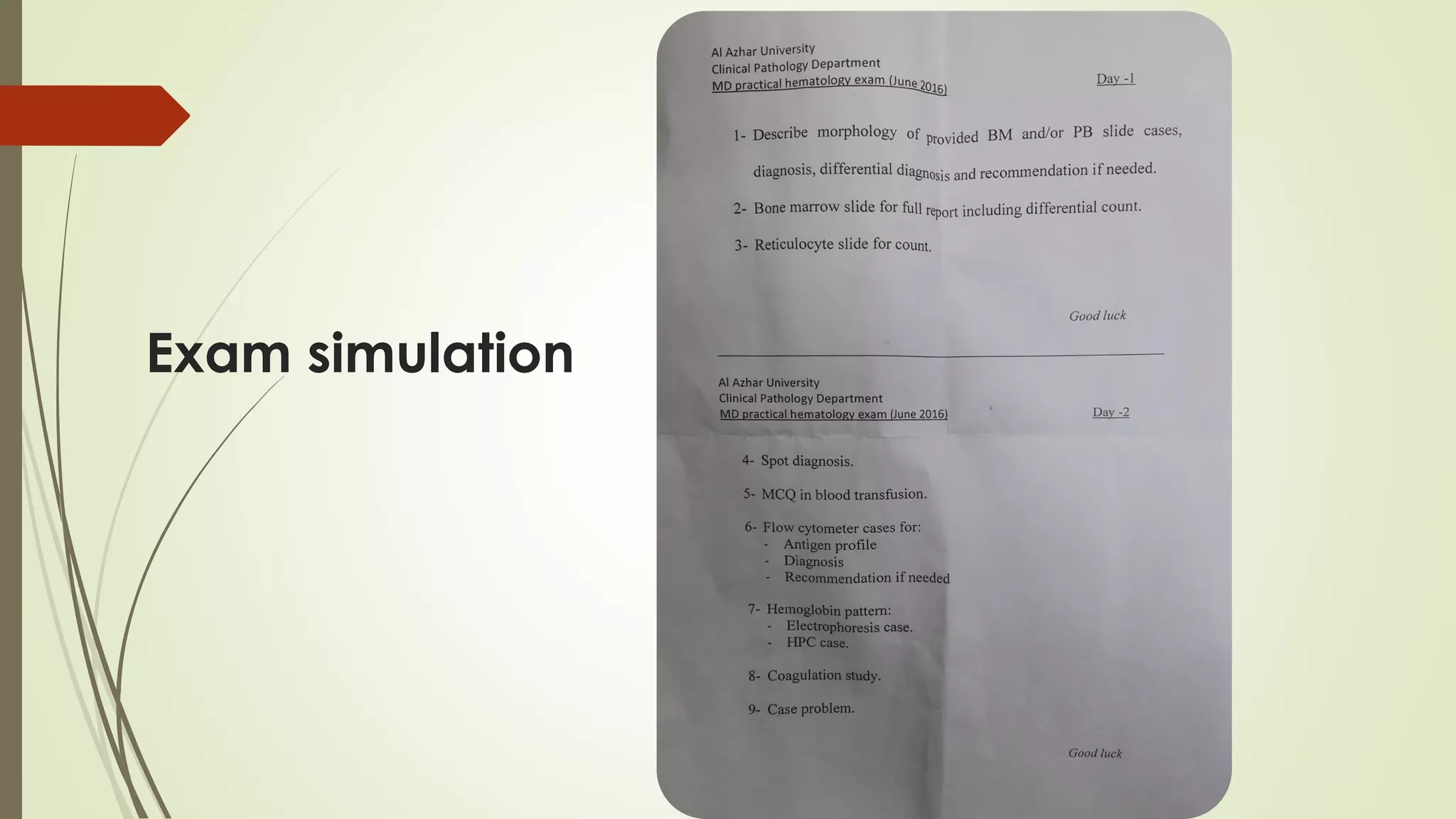 Exam simulation
 