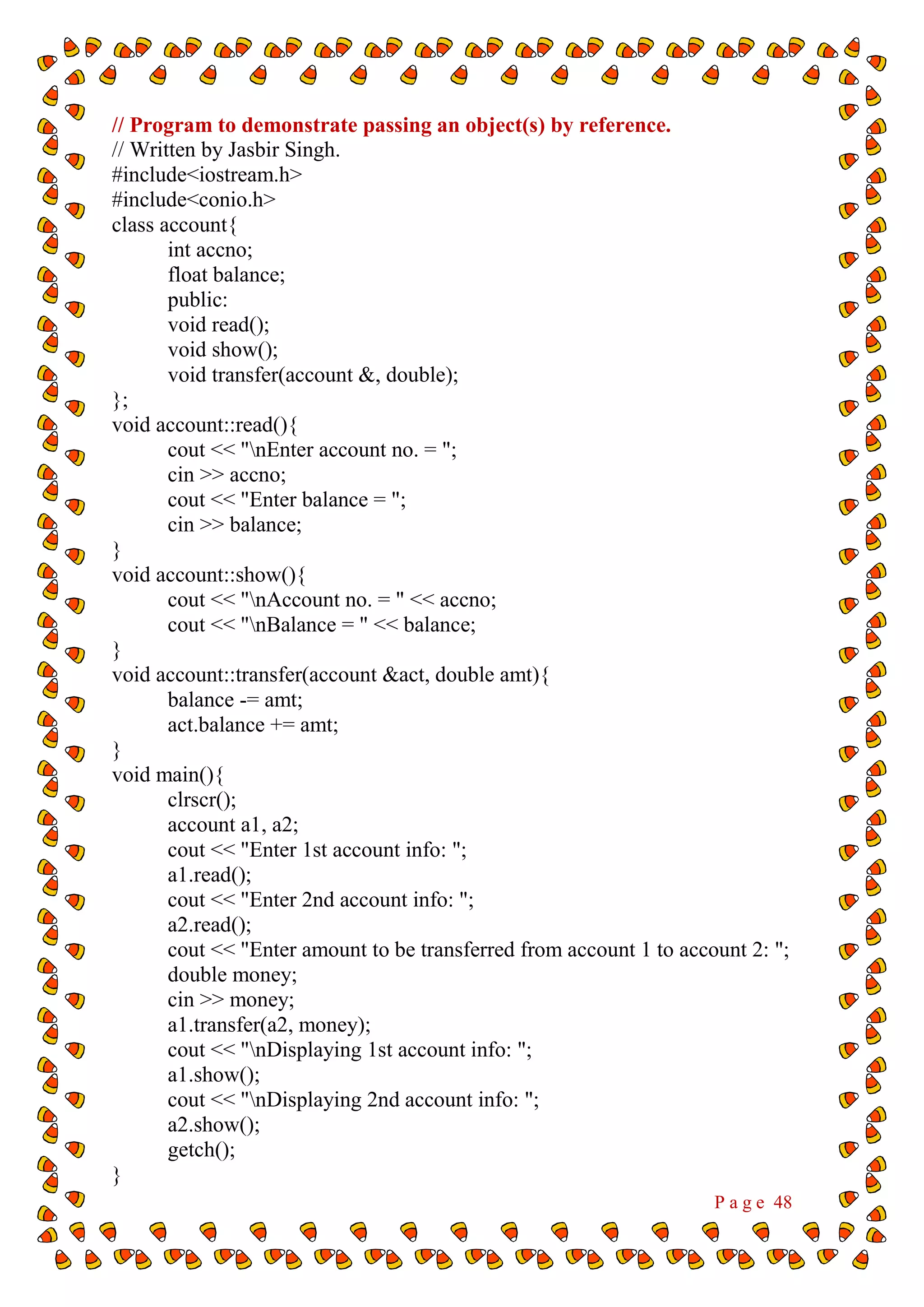 Object Oriented Programming Using C++ Practical File | PDF ...
