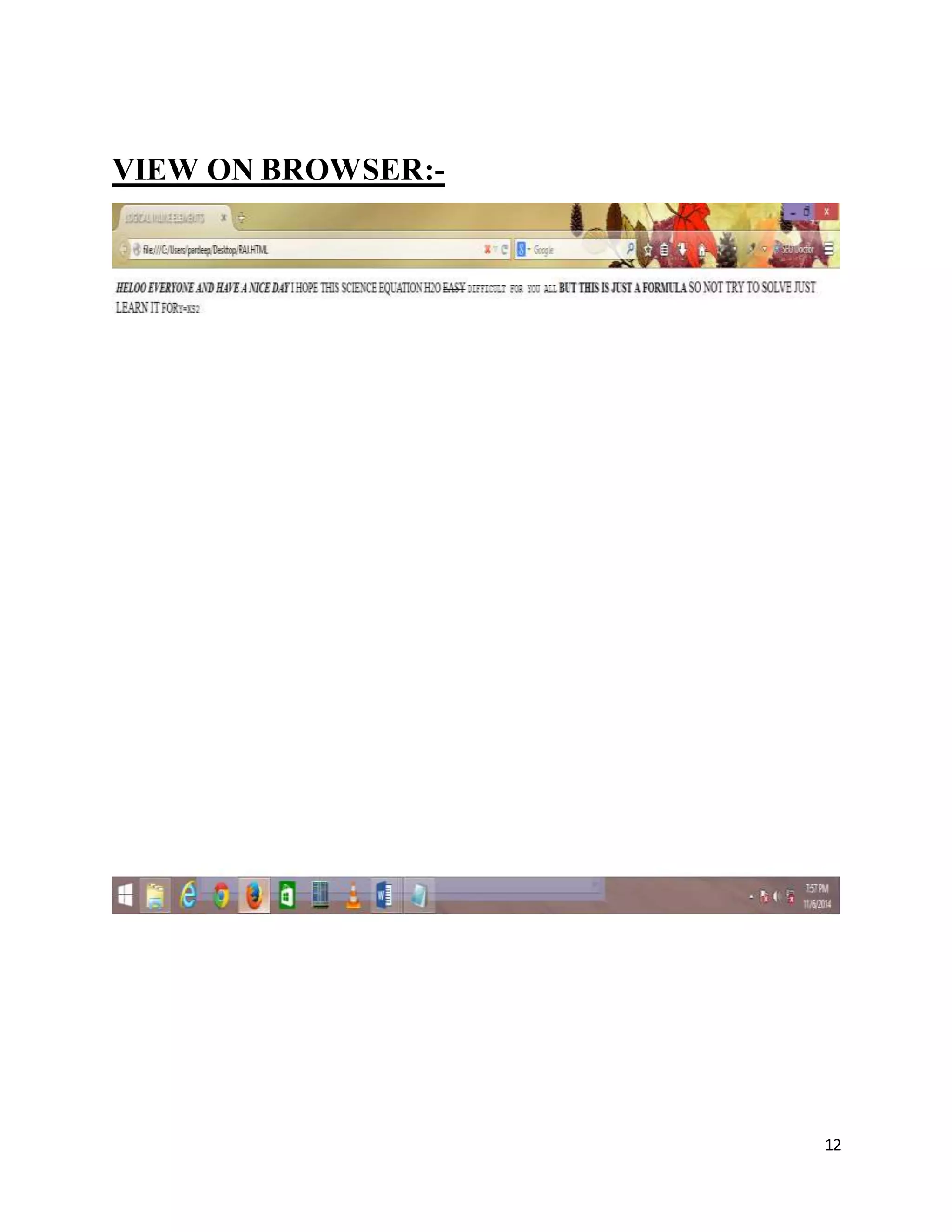 12
VIEW ON BROWSER:-
 