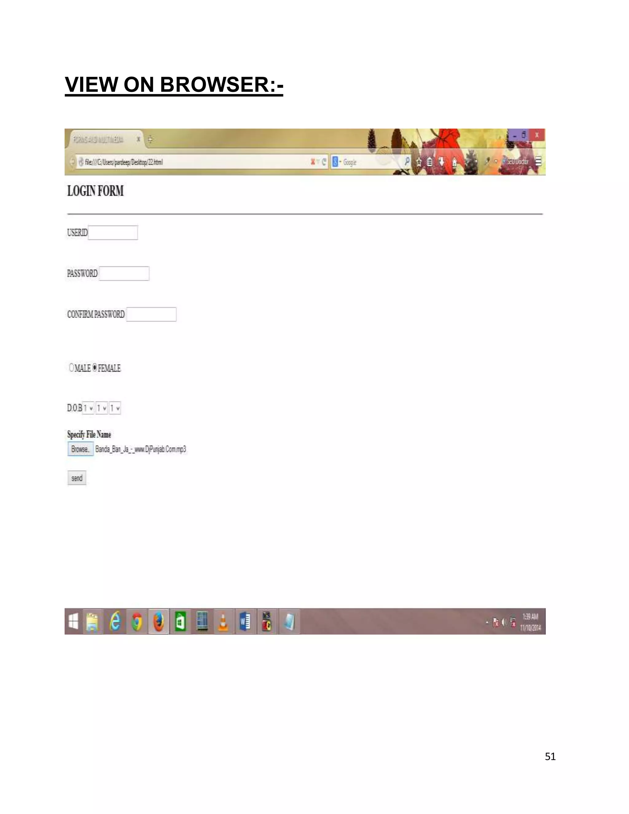 51
VIEW ON BROWSER:-
 
