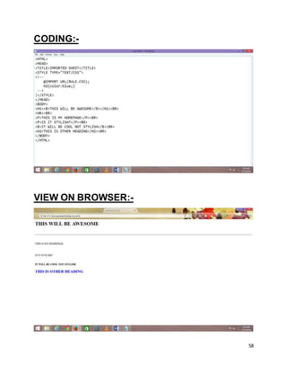 58
CODING:-
VIEW ON BROWSER:-
 