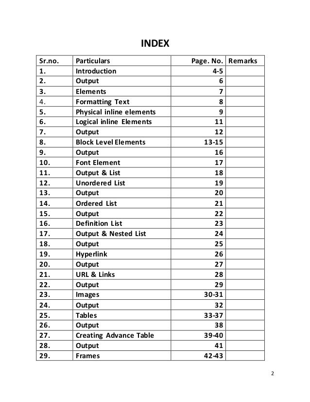 file index