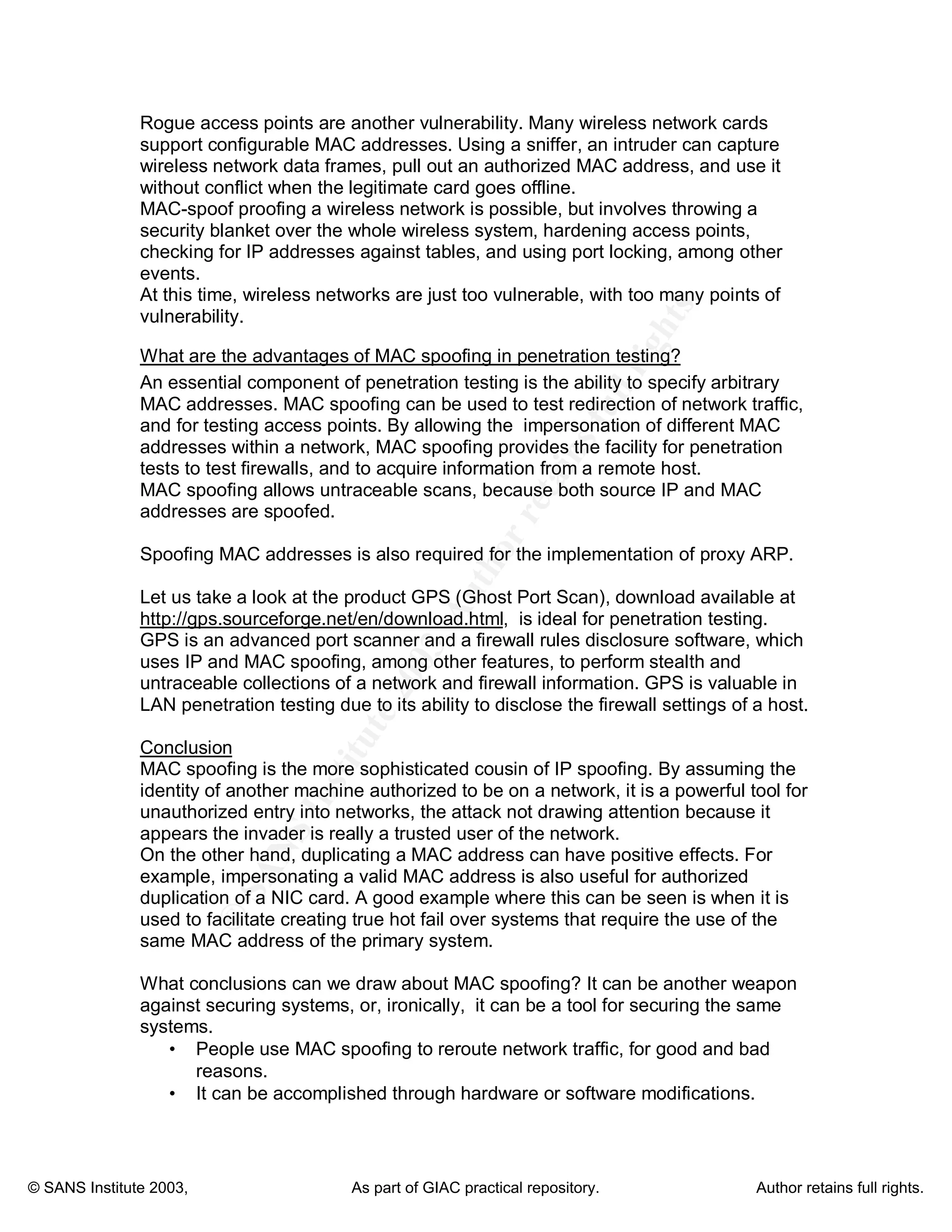 Practicalgsec Mac Spioofing