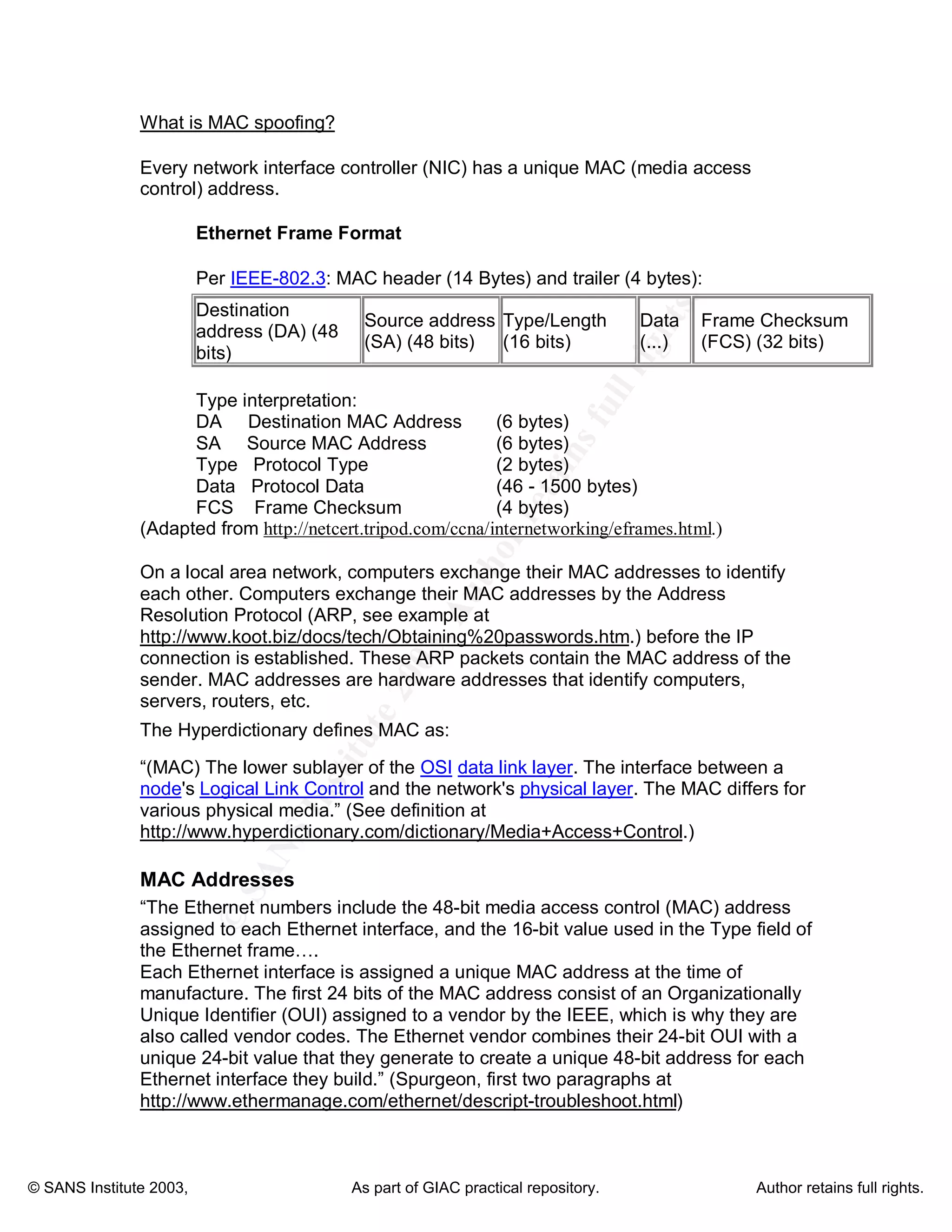 Practicalgsec Mac Spioofing