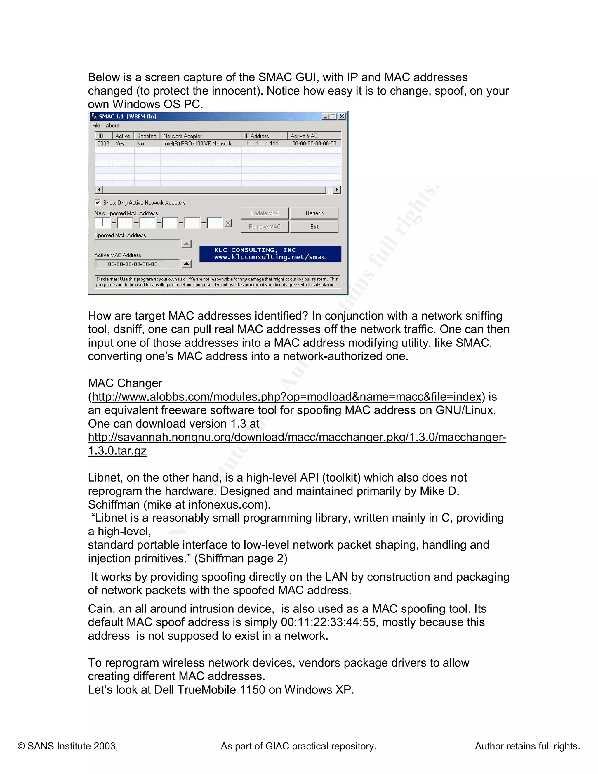 Practicalgsec Mac Spioofing