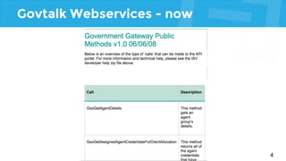 Govtalk Webservices - now
4
 