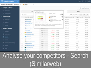 Analyse your competitors - Search
(Similarweb)
 