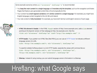 Hreflang: what Google says
 