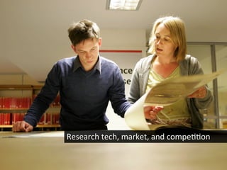 Research	
  tech,	
  market,	
  and	
  compe<<on	
  
 