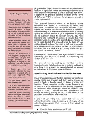 Practical Guide to Programme/Project Proposal Writing | PDF