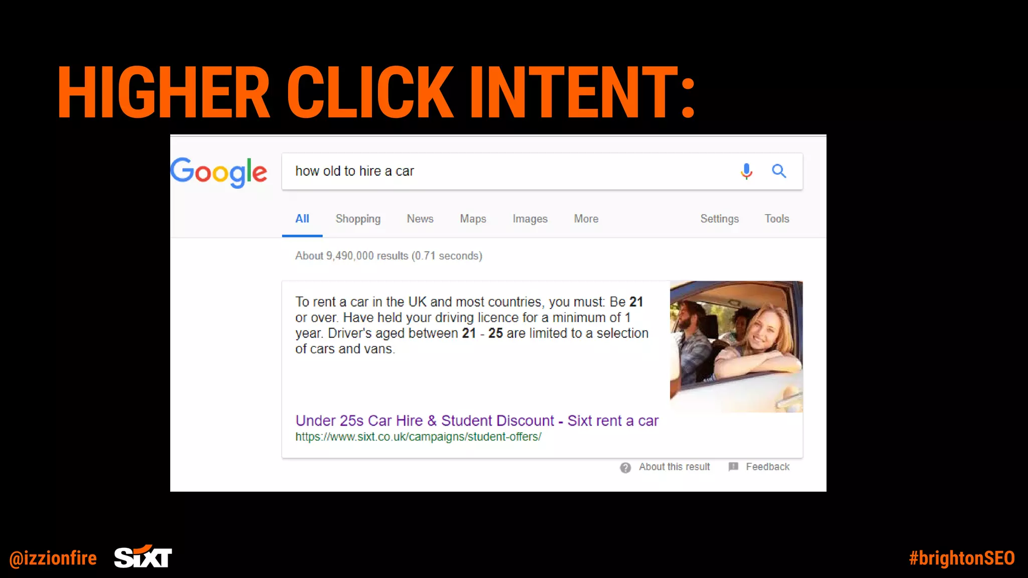 @izzionfire #brightonSEO
HIGHER CLICK INTENT:
 