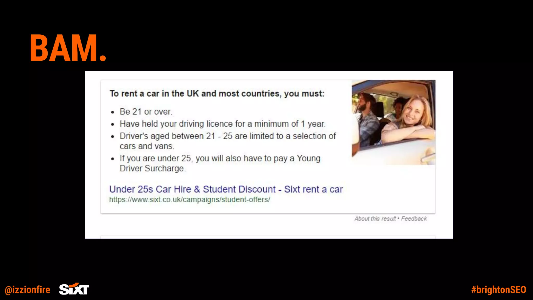 @izzionfire #brightonSEO
BAM.
 