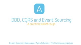 Dennis Doomen | @ddoomen | Aviva Solutions | The Continuous Improver
 