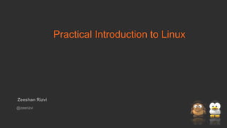 Practical Introduction to Linux
Zeeshan Rizvi
@zeerizvi
 