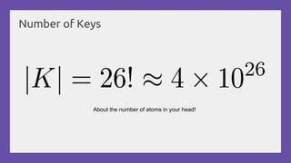 Number of Keys
About the number of atoms in your head!
 