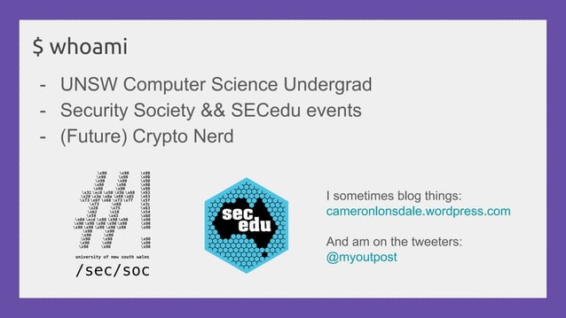 Practical intro to cryptanalysis | PPT