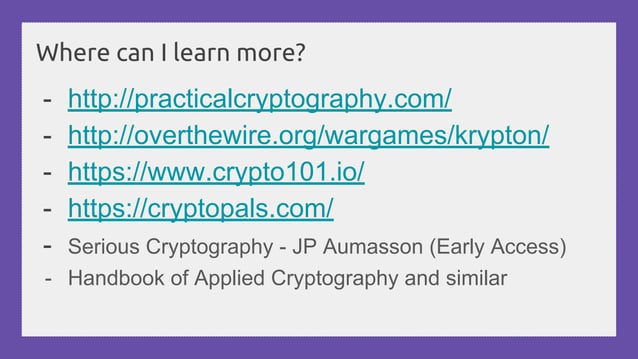 Practical intro to cryptanalysis | PPT
