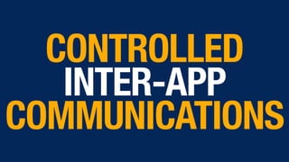 CONTROLLED
INTER-APP
COMMUNICATIONS
 