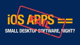 iOS APPS ==
SMALL DESKTOP SOFTWARE, RIGHT?
 