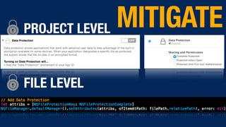 PROJECT LEVEL
FILE LEVEL
MITIGATE
 
