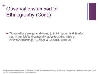 Practicalities of observational data Morales2016 | PPT