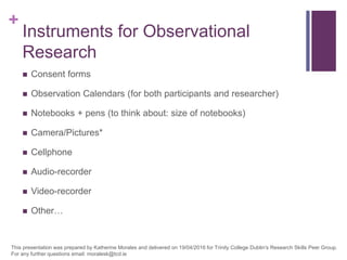Practicalities of observational data Morales2016 | PPT