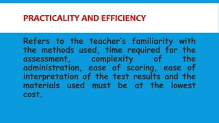 Practicality and-efficiency | PPTX | Educational Assessment | Education