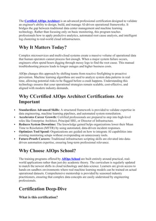 Comprehensive Learning Path for Certified AIOps Architect Preparation ...