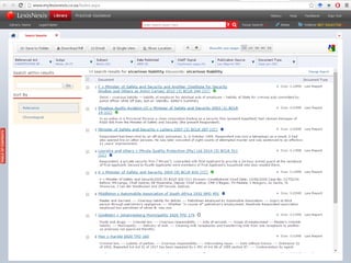 Using the ‘Law Reports’ search for cases by
keywords
 