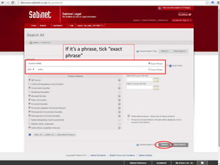 Using the advanced search to search by
keywords
 