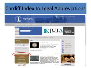 Cardiff Index to Legal Abbreviations
 