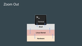 Zoom Out
Hardware
Linux Kernel
Shell
Terminal
 
