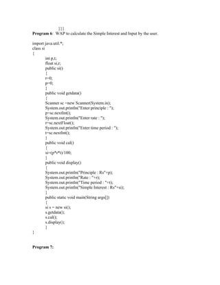 Practical List of Java lab manual of the java | PDF