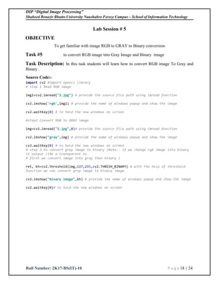 Lab manual of Digital image processing using python by khalid Shaikh ...