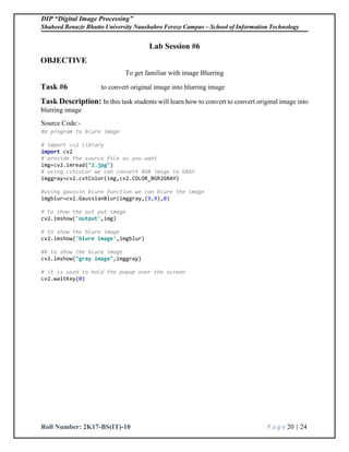 Lab manual of Digital image processing using python by khalid Shaikh | PDF