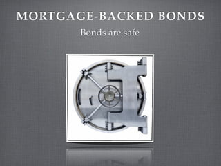 MORTGAGE-BACKED BONDS
       Bonds are safe
 