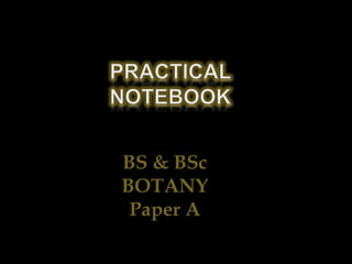 BS & BSc
BOTANY
Paper A
 