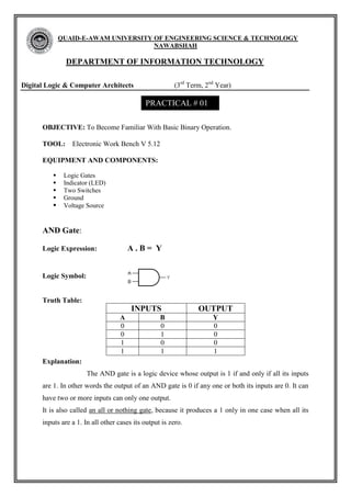 Digital Logic & Computer Architecture Practical Book by Yasir Ahmed ...