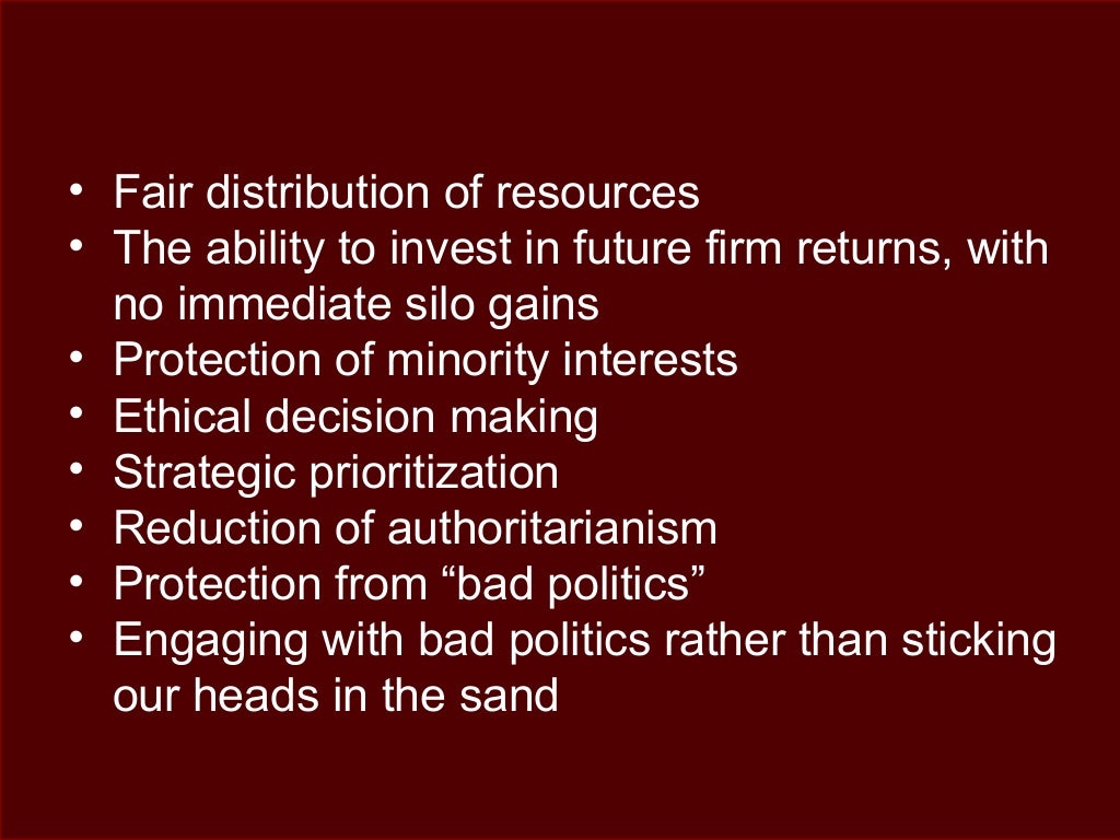 Fair distribution of resources