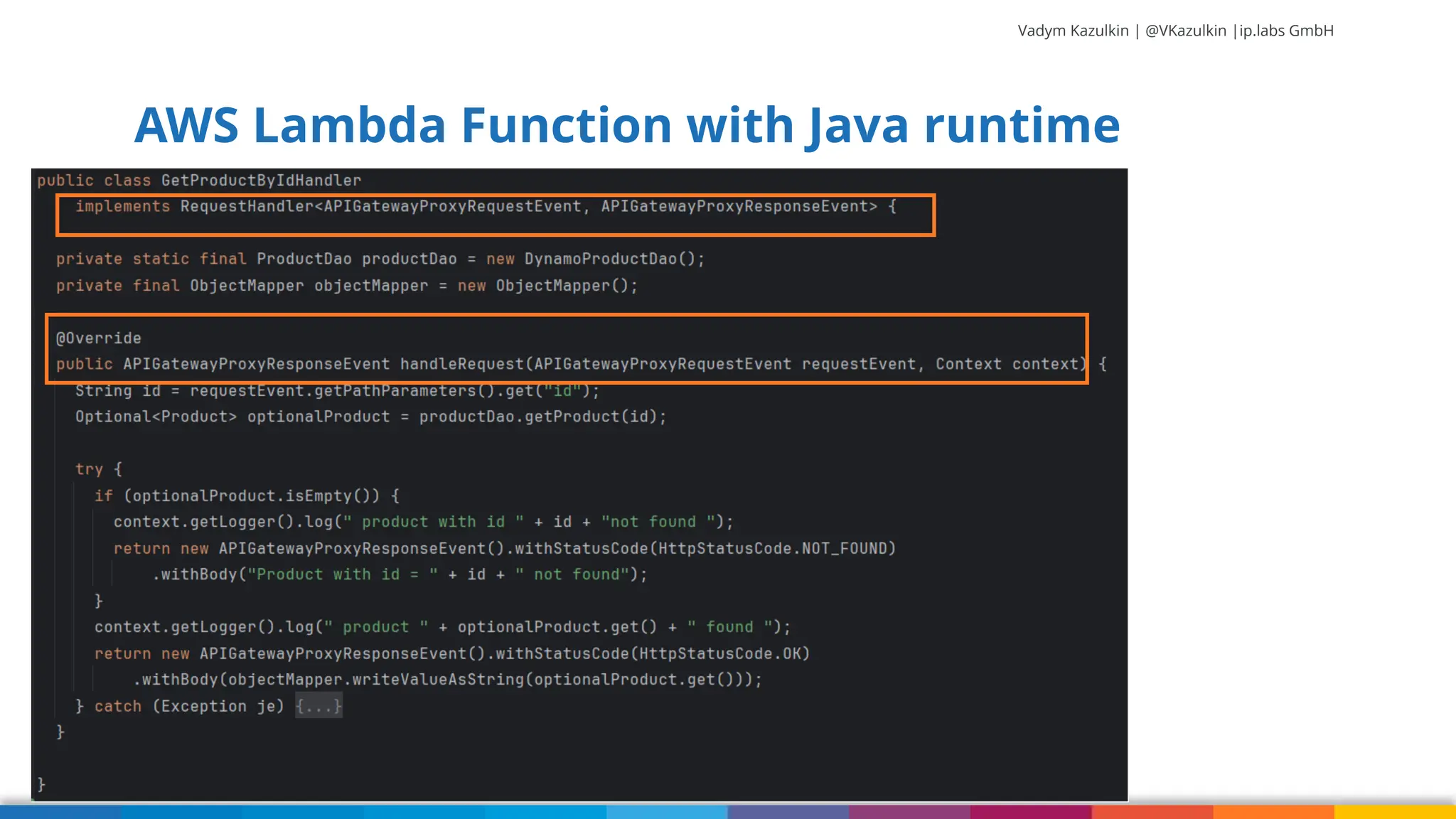 Vadym Kazulkin | @VKazulkin |ip.labs GmbH AWS Lambda Function with Java runtime 14 
