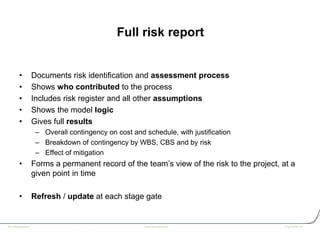 Practical project risk assessment, Simon White | PDF