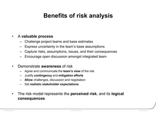 Practical project risk assessment, Simon White | PDF