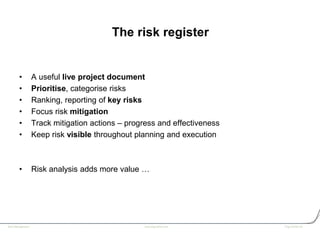 Practical project risk assessment, Simon White | PDF